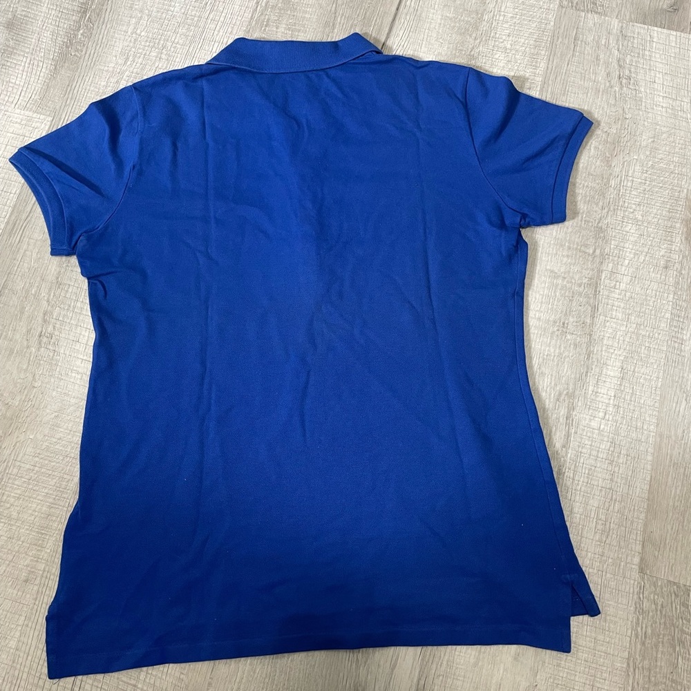 Polo Ralph Lauren women’s blue polo shirt size large stretchy cotton old money - Picture 3 of 4